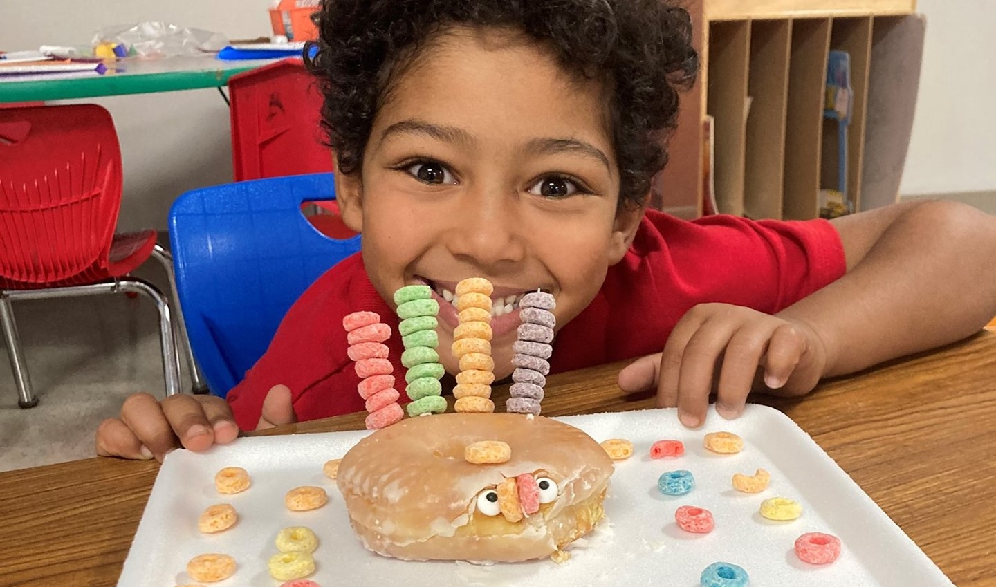 Donut Turkey Creation in Kindergarten